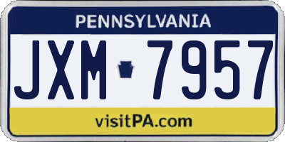 PA license plate JXM7957