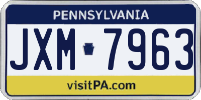 PA license plate JXM7963