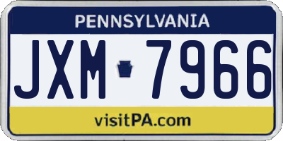 PA license plate JXM7966