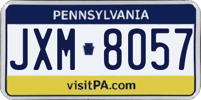 PA license plate JXM8057