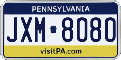 PA license plate JXM8080