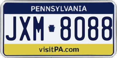 PA license plate JXM8088