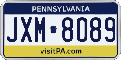 PA license plate JXM8089