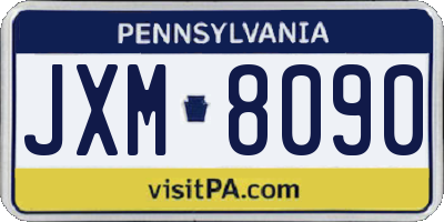 PA license plate JXM8090