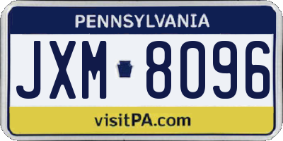 PA license plate JXM8096