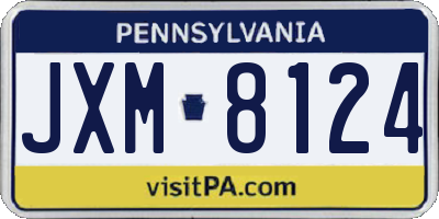 PA license plate JXM8124
