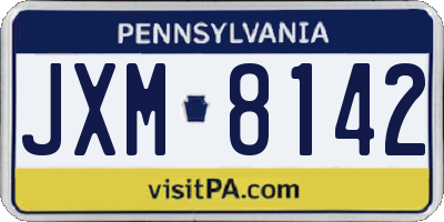 PA license plate JXM8142