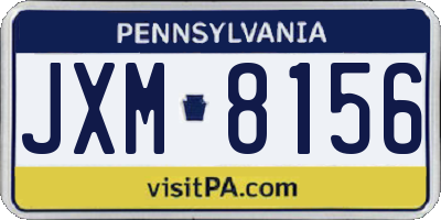 PA license plate JXM8156