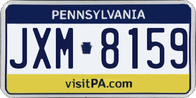 PA license plate JXM8159