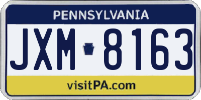 PA license plate JXM8163