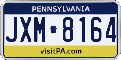 PA license plate JXM8164