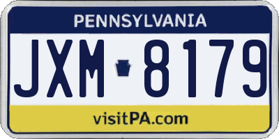 PA license plate JXM8179