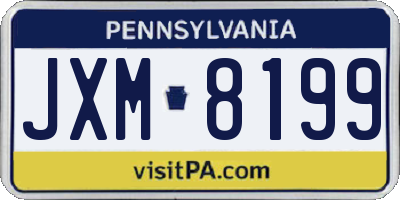 PA license plate JXM8199