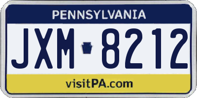 PA license plate JXM8212