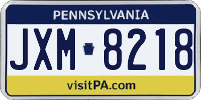 PA license plate JXM8218