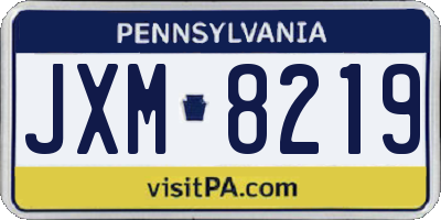 PA license plate JXM8219