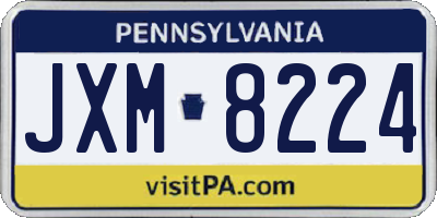 PA license plate JXM8224