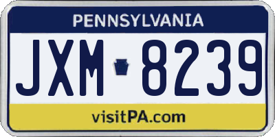 PA license plate JXM8239