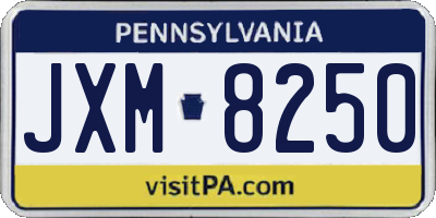 PA license plate JXM8250