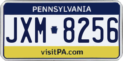 PA license plate JXM8256