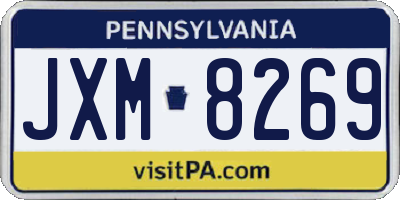 PA license plate JXM8269