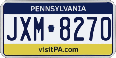 PA license plate JXM8270