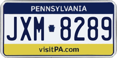 PA license plate JXM8289