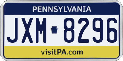 PA license plate JXM8296