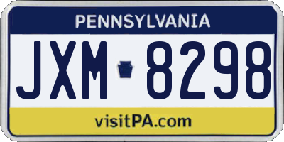 PA license plate JXM8298