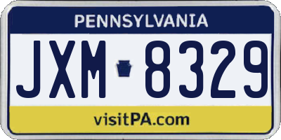 PA license plate JXM8329