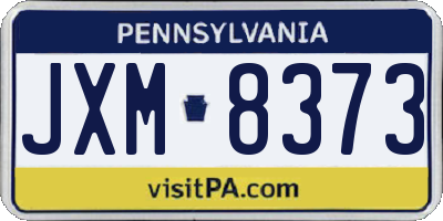PA license plate JXM8373