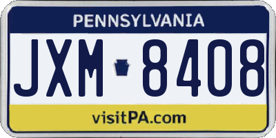 PA license plate JXM8408