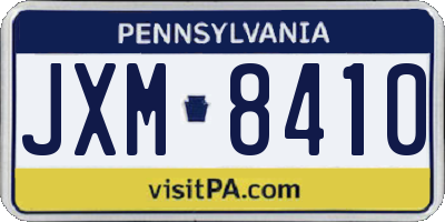 PA license plate JXM8410