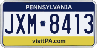 PA license plate JXM8413