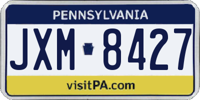 PA license plate JXM8427