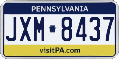 PA license plate JXM8437