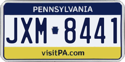 PA license plate JXM8441