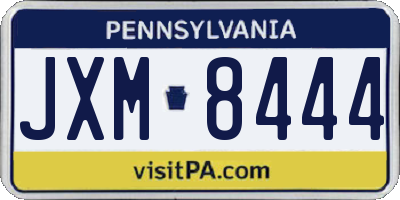 PA license plate JXM8444