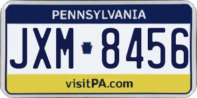 PA license plate JXM8456