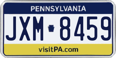 PA license plate JXM8459