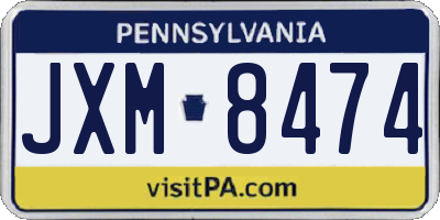 PA license plate JXM8474