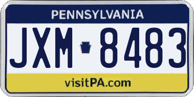 PA license plate JXM8483
