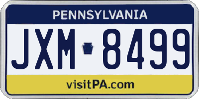 PA license plate JXM8499