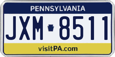 PA license plate JXM8511
