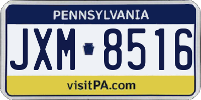 PA license plate JXM8516