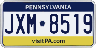 PA license plate JXM8519