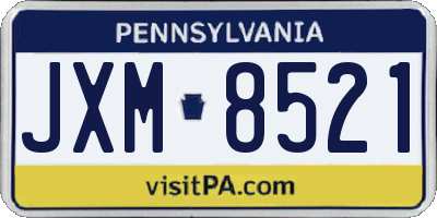 PA license plate JXM8521