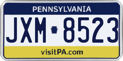 PA license plate JXM8523
