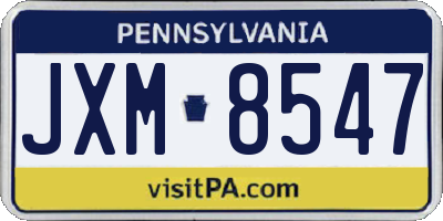 PA license plate JXM8547