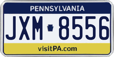 PA license plate JXM8556